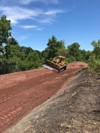 Up on the berm looking South. 365A is behind the dozer.